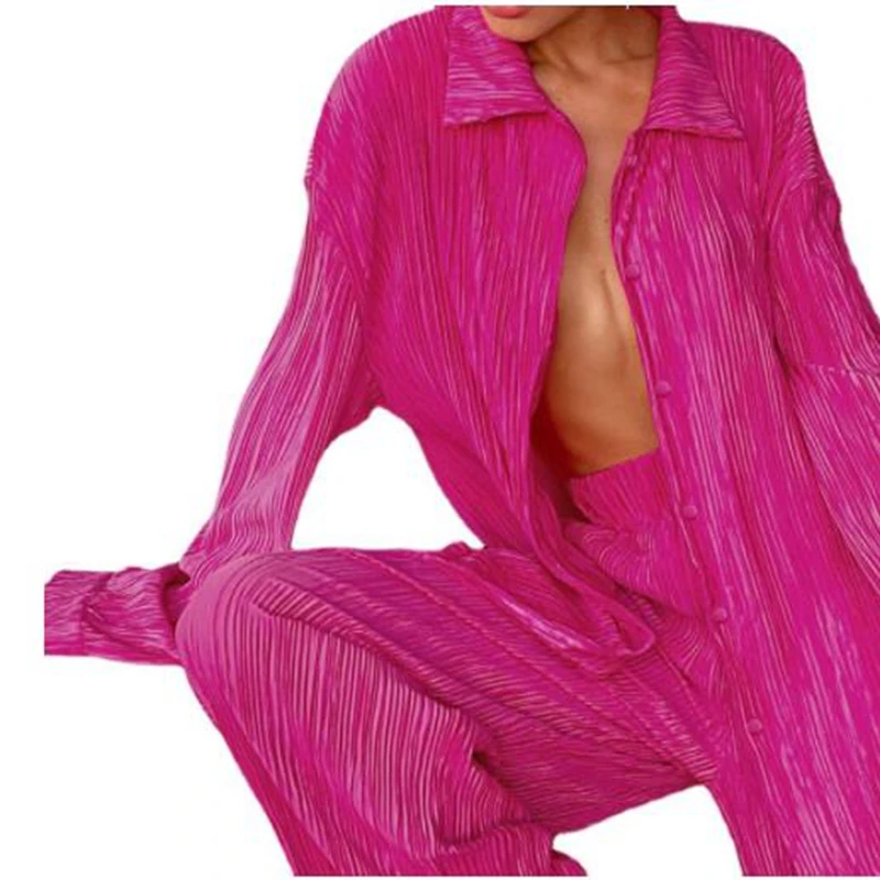 

Лидер продаж, женская одежда на весну и осень 2023, однотонная, свободная и мягкая драпировка, повседневный комплект из двух предметов