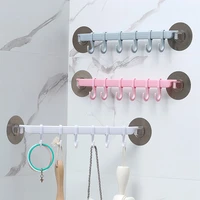 creative wall hanging hook viscose bathroom towel hanger six hook hole free traceless hook