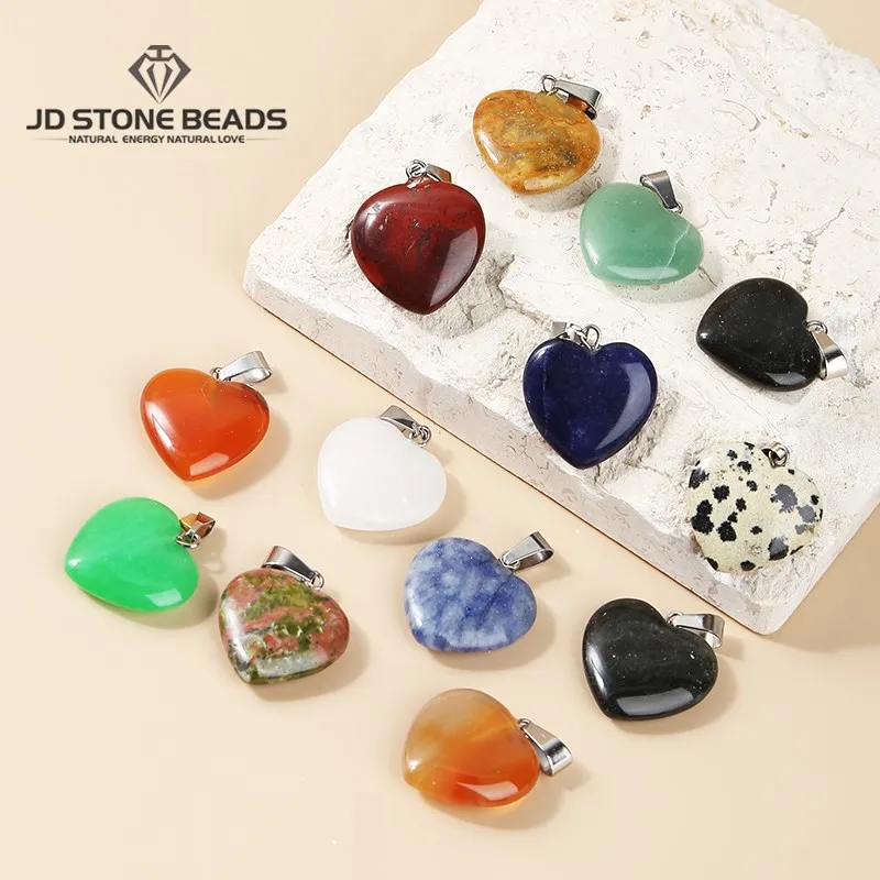 Подвеска в виде сердца из натурального камня 5 шт./лот качественный агат и Аметист
