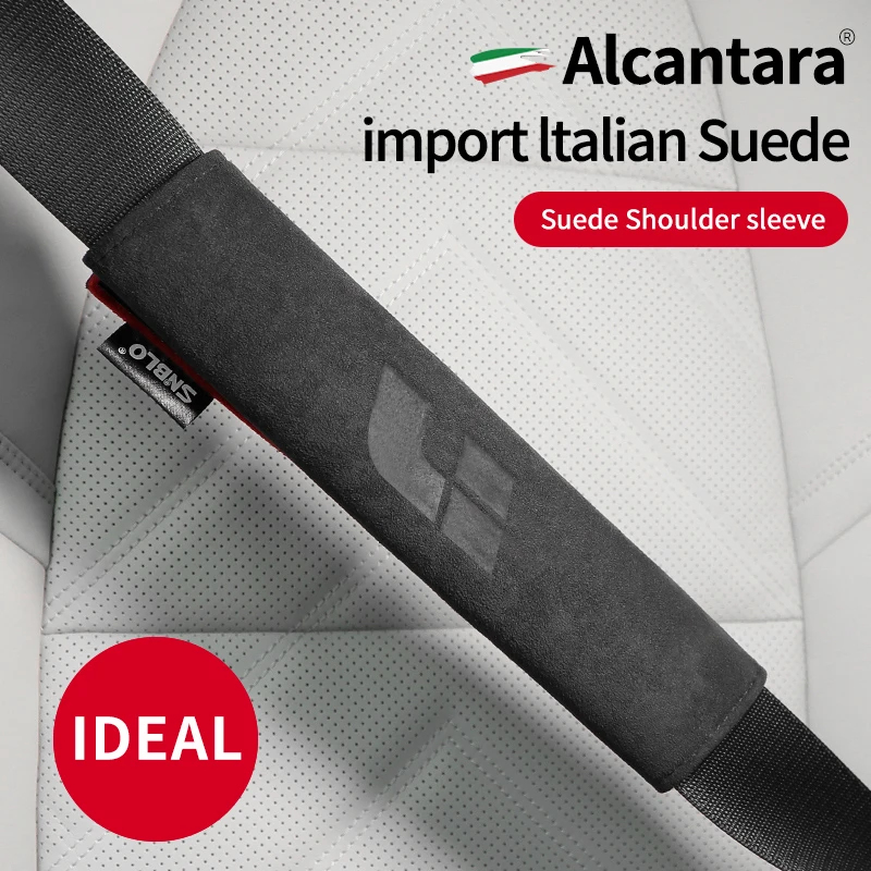 Фото Для LEADING IDEAL LiXiang L9 L8 L7 L6 ONE: Аксессуары для автомобиля из алькантары и замши, накладки на ремни безопасности для салона автомобиля №3