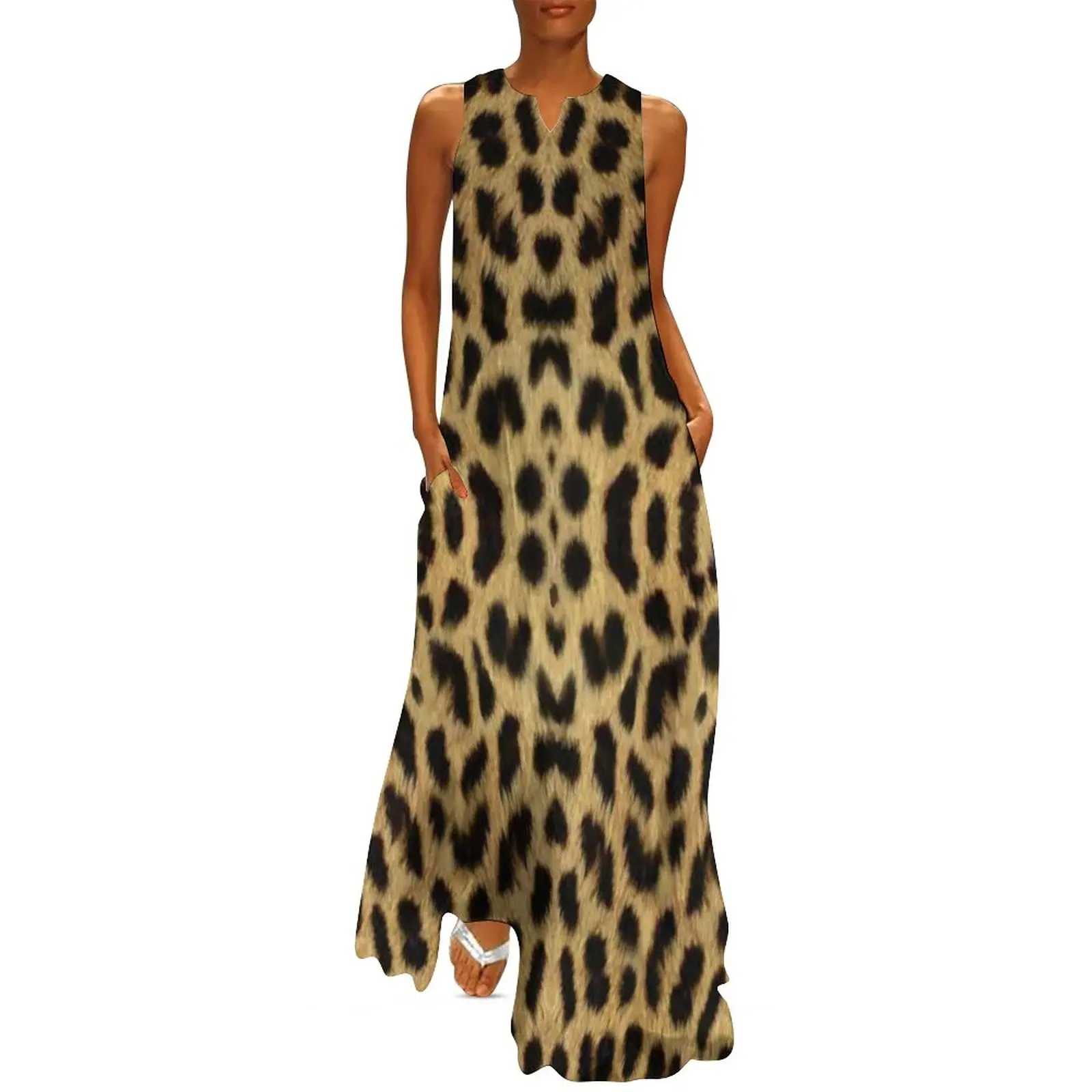 

Trendy Leopard Dress Summer Animal Print Pattern Streetwear Bohemia Long Dresses Women Party Maxi Dress Birthday Present