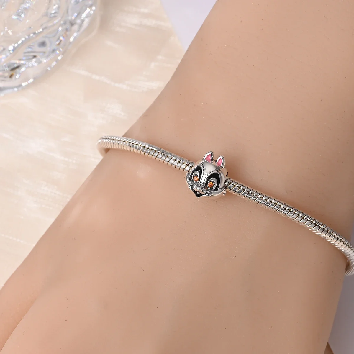 Осенние бусины из стерлингового серебра 925 пробы с кленовым листом и белкой