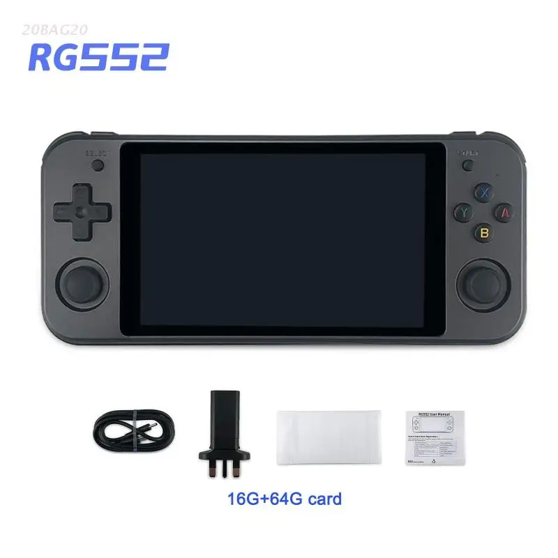

Игровая консоль RG552 в стиле ретро, Карманная игровая консоль с двойной системой Android и Linux, встроенный аккумулятор 6400 мАч, встроенная 64 ГБ, 4000 +...
