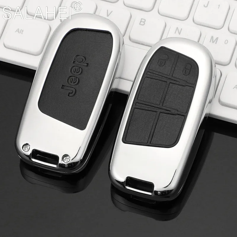 

Zinc Alloy Car Remote Key Case Cover Holder For Jeep Cherokee Compass Renegade Grand WK2 KL MP Wrangler Patriot 2015 Accessories