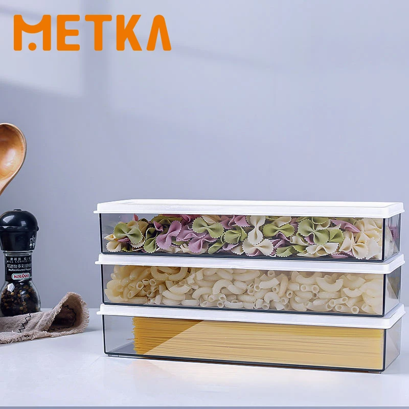 Фото Контейнер-органайзер METKA, прямоугольный прозрачный контейнер для хранения продуктов, пластиковые корзины для холодильника №1