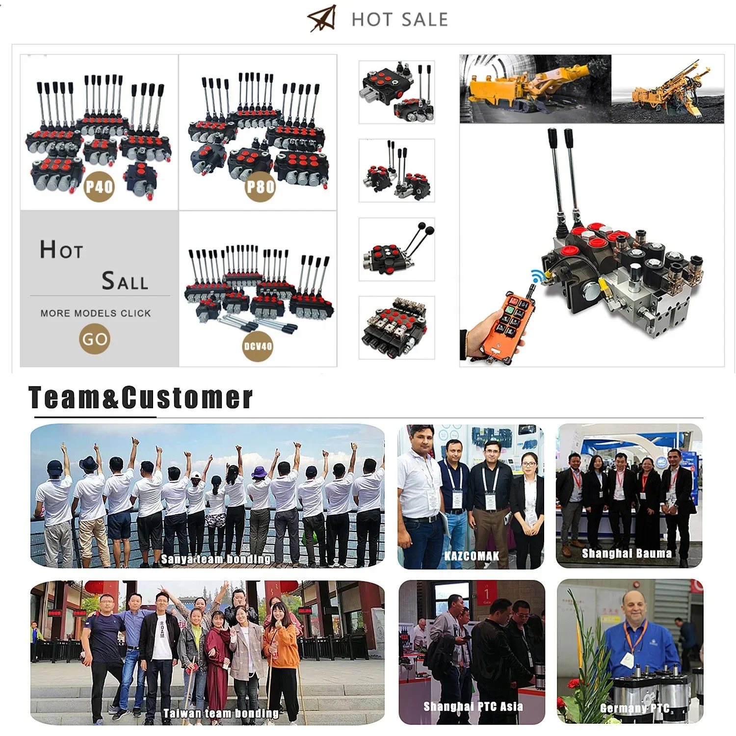 Hy-waloil 12V DC 13 GPM 4 катушки гидравлического моноблока прямой соленоидный