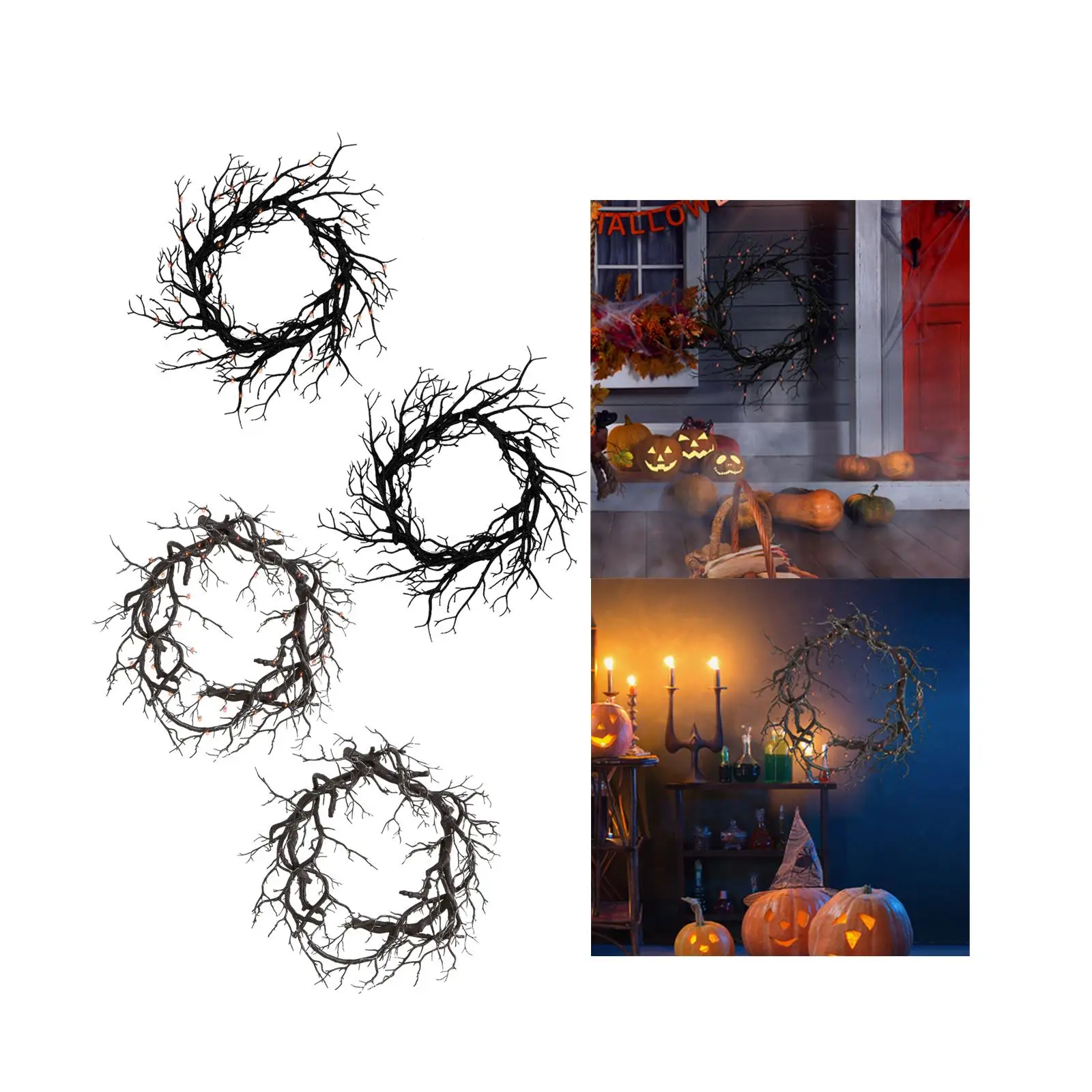 Хэллоуин венок мертвая ветка гирлянда искусственный камин 17 &quotЖуткий дверной