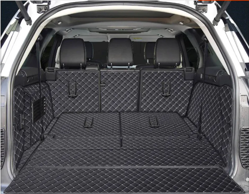 

Хорошее качество! Полный Комплект ковриков для багажника автомобиля Land Rover Discovery 5 2022-2017, 7 сидений, прочные коврики для багажника, коврик, под...