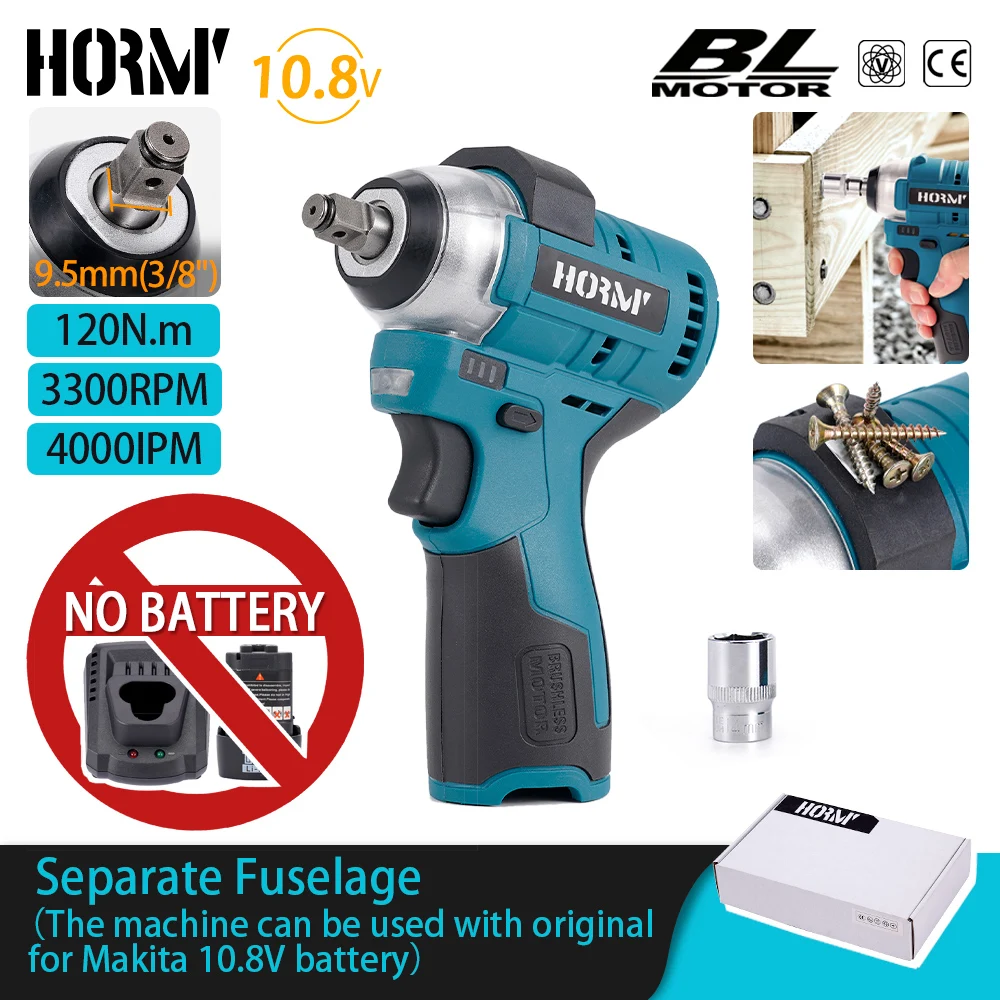 

KingHui Бесщеточный аккумуляторный гайковерт 10.8В 120Нм