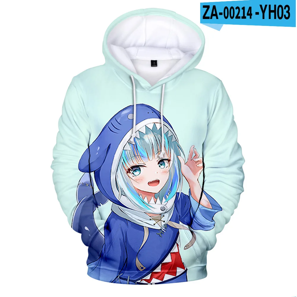 

Лидер продаж, новинка, толстовка Gawr Gura с 3D капюшоном, зимние крутые пуловеры, толстовка с длинным рукавом для взрослых, одежда для мужчин и же...