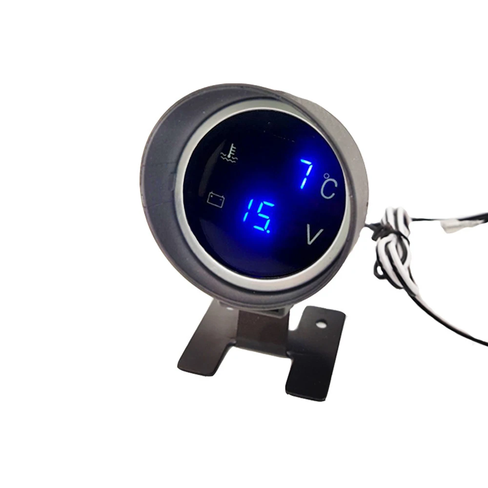 Круглый цифровой вольтметр температуры воды автомобильный термометр 2 в 1 датчик