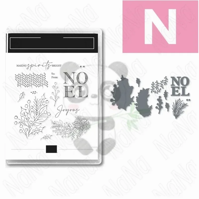 

Christmas Joy Of Noel New Clear Stamps and Metal Cutting Dies Scrapbook Diary Decoration Embossing Template DIY Make Card Album