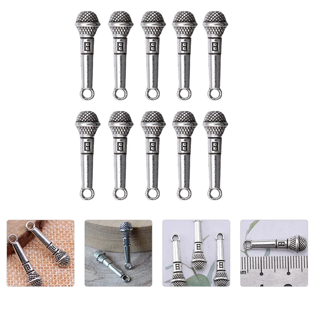 

10Pcs Alloy Exquisite Great Mini Microphones Doll House Ornament for Children DIY