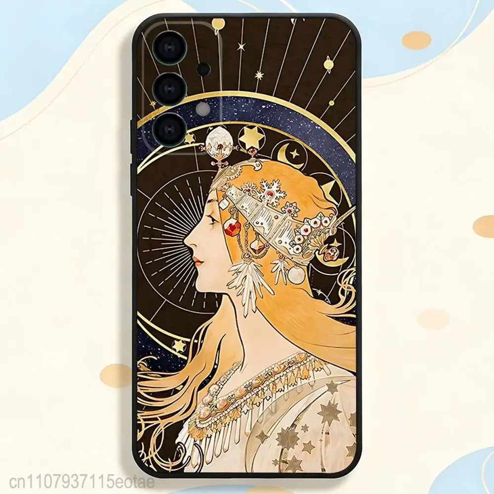 Фото Чехол для телефона ART Alphonse Mucha для Samsung S26 S24 S22 S25 Ultra S9 S20 FE S23 Plus S10 S21, противоударный чехол-накладка №3
