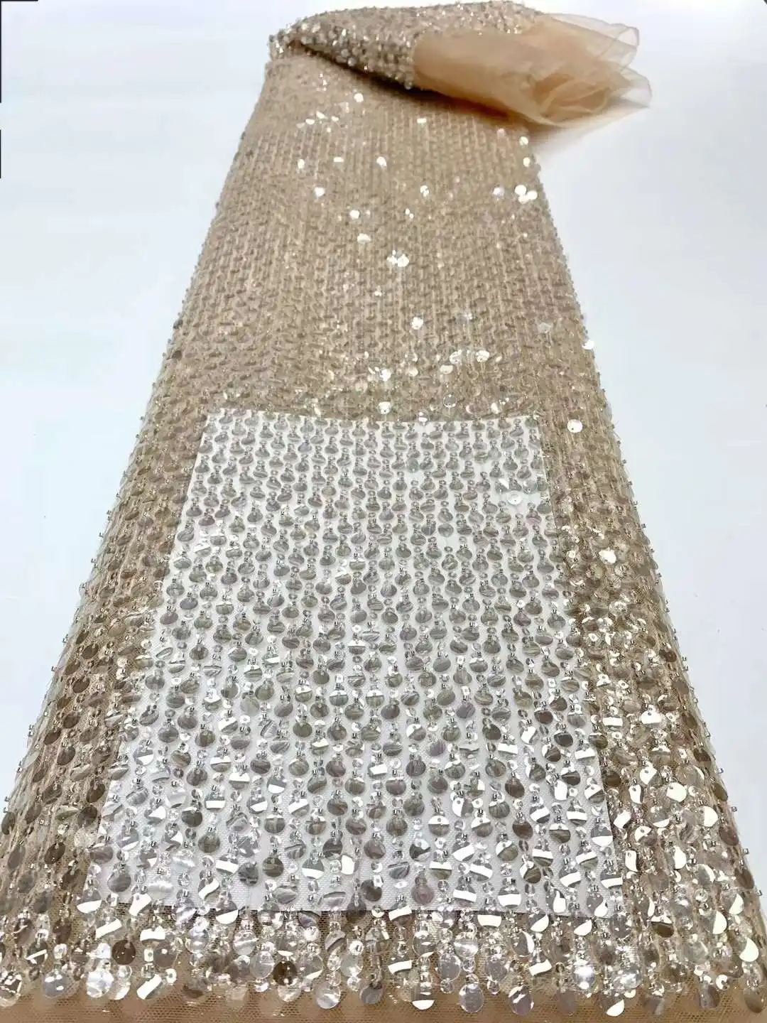 Новейшая африканская кружевная ткань с 3d-вышивкой и блестками 5 ярдов