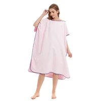 2022 womens quick drying cloak beach blouse changing bath towel bathrobe seaside cloak double sided velvet bathrobe pink