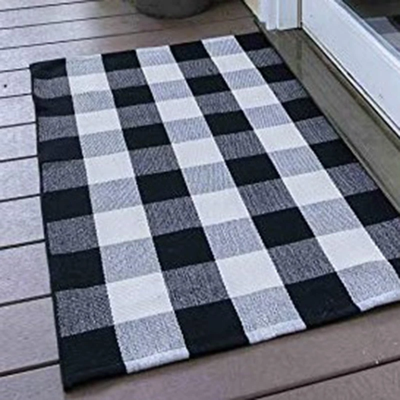 Акция! Хлопковый клетчатый коврик в стиле буйвола размером 27 5X43 дюйма моющиеся