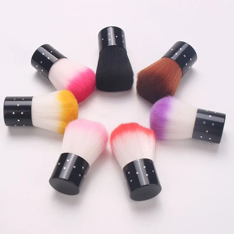 1pc Portable Diamond Nail Clean Brush Multicolor Gradient Mi