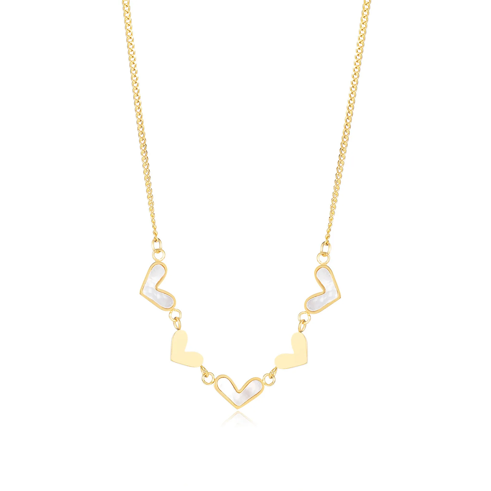 

KouCh Elegant Design Heart Shape Chains Necklaces 5pcs Sale Wholesale Collier For Woman Korean Fashion Fairy Office Ladie Choker