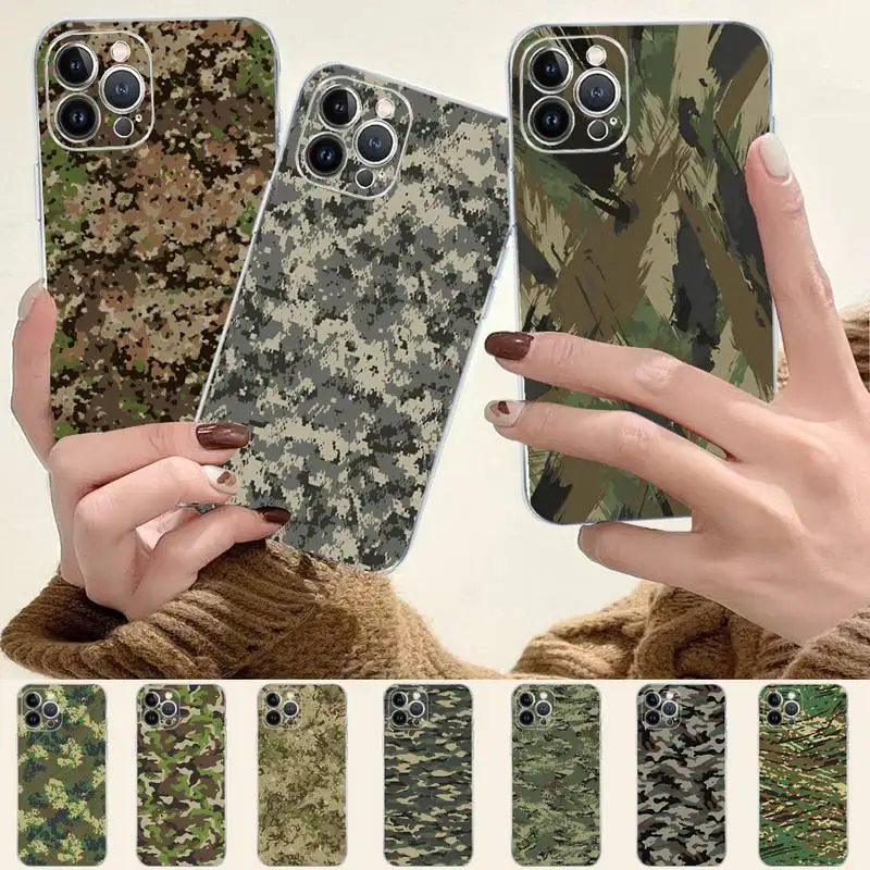 

Camouflage Pattern Camo military Army Phone Case For iPhone 8 7 6 6S Plus X SE 2020 XR XS 14 11 12 13 Mini Pro Max Mobile Case