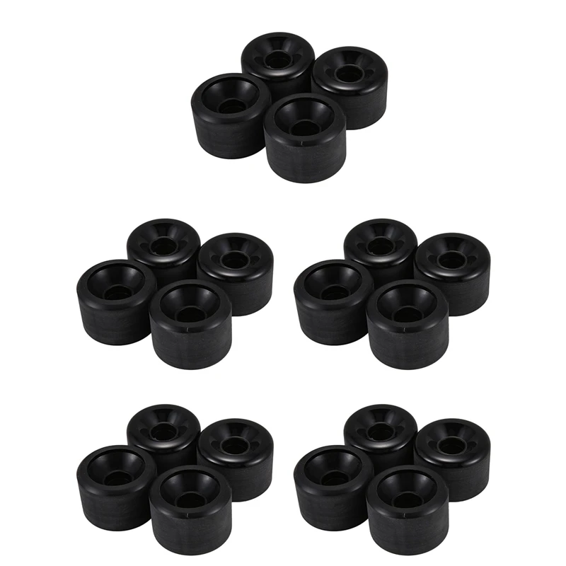 

20 Pack Skateboard Wheels Elastic PU Wearable Flexible Durable 65X45 PU Skateboard Wheels Sports Black