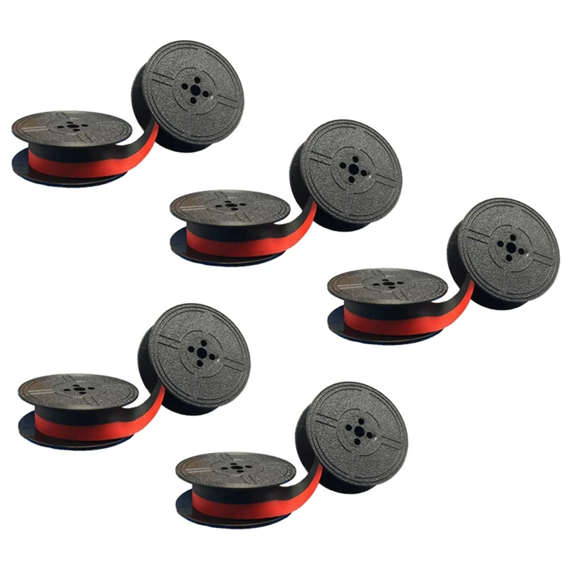 

5Pcs Twin Spool Typewriter Ribbon Black Typewriter Ribbon Twin Spool Replacement Pack For Most Typewriter Red And Black