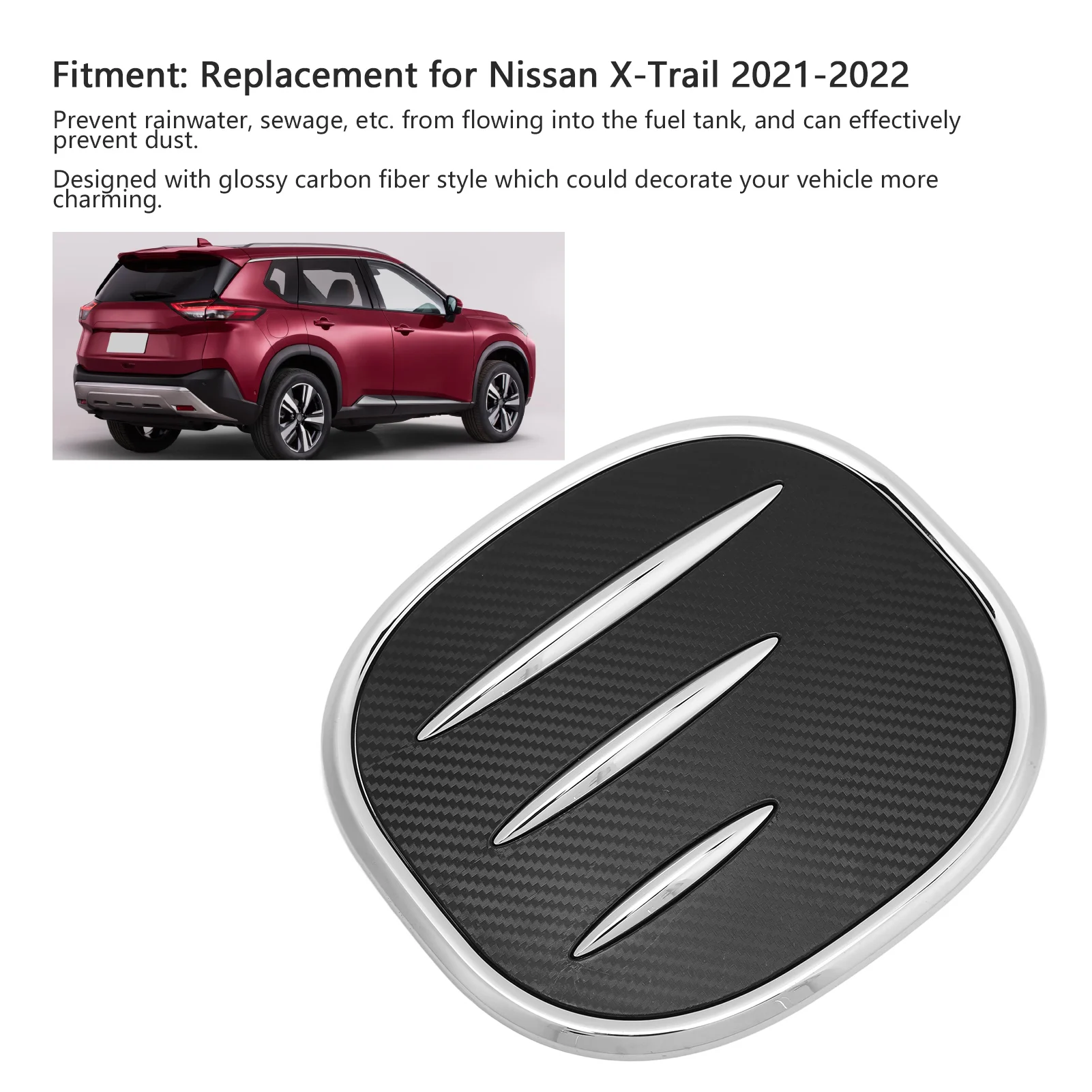 Внешняя крышка газового топливного бака в глянцевом стиле из углеродного