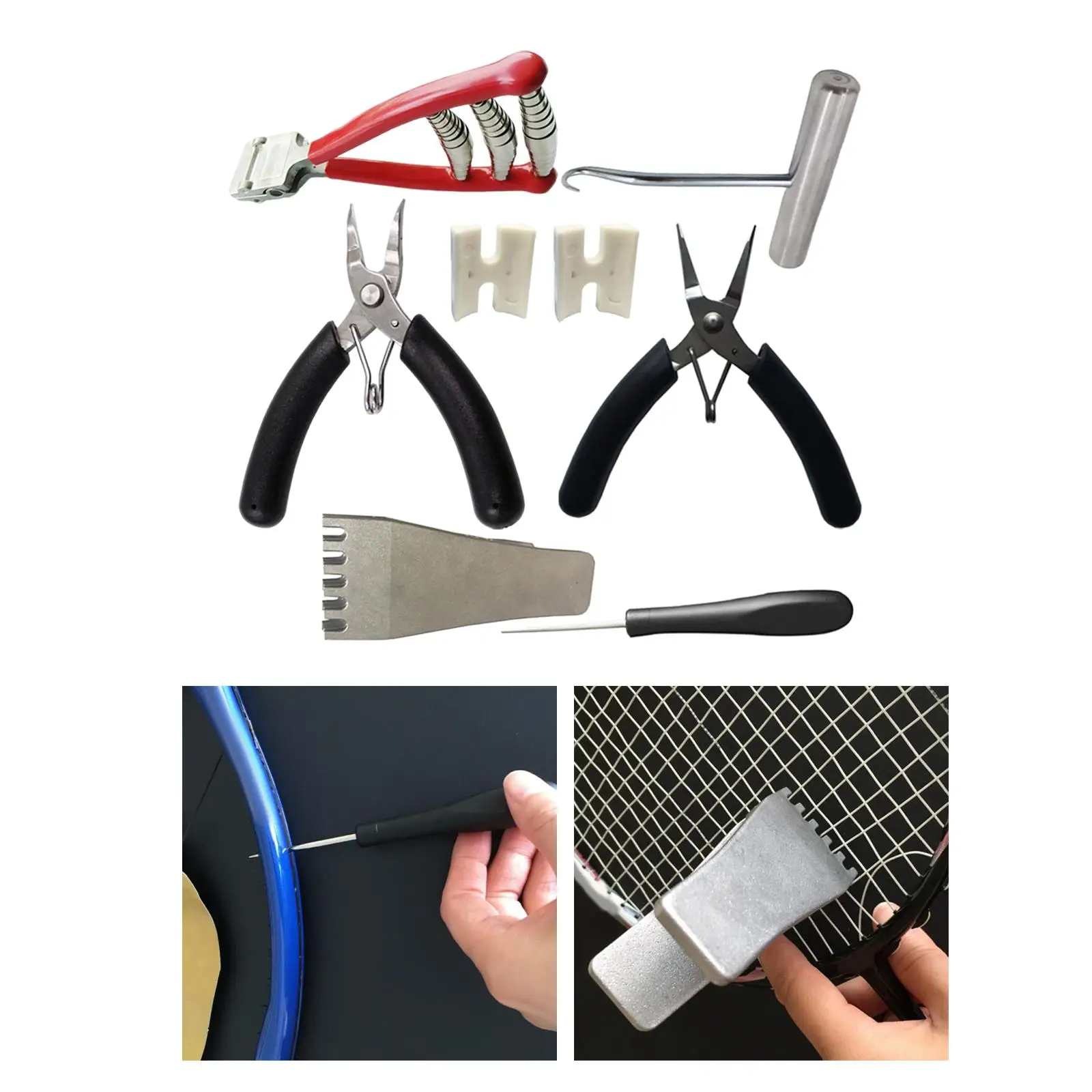 Portable Badminton Starting Stringing Clamp Plier Racquet Racket Tennis Flying Clamp  Cutter Tool Accessories