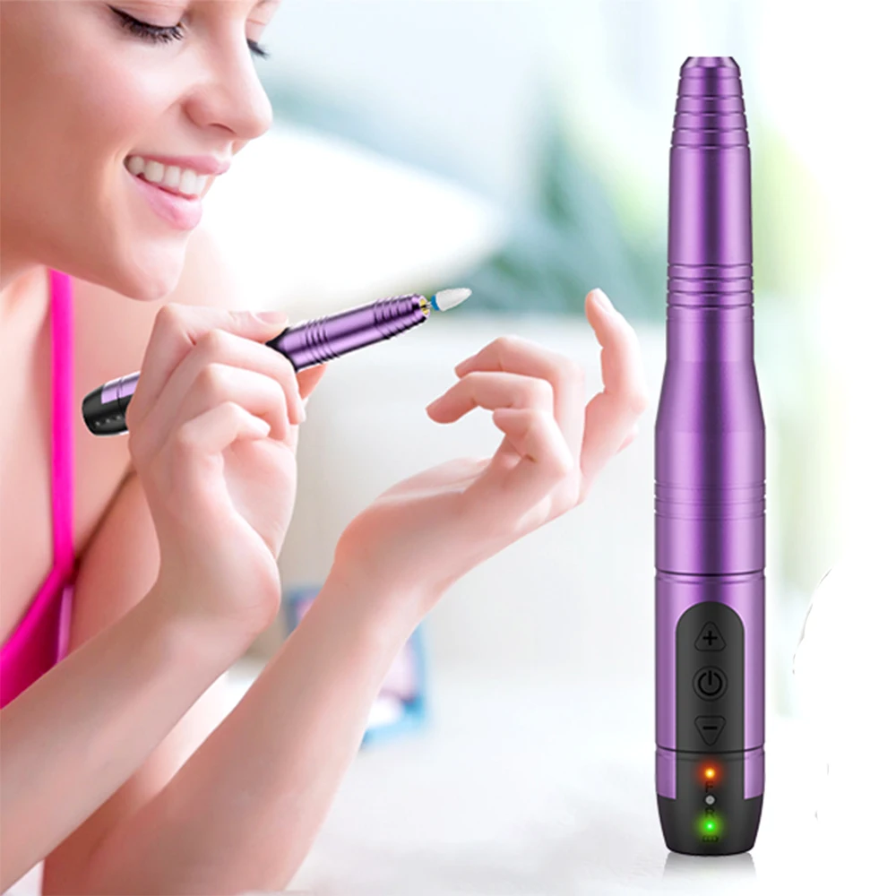 Electric Nail Drill Kit Portable Rechargeable Electric Nail File Machine for Acrylic Gel Nails,Manicure Pedicure Tool Nail Drill
