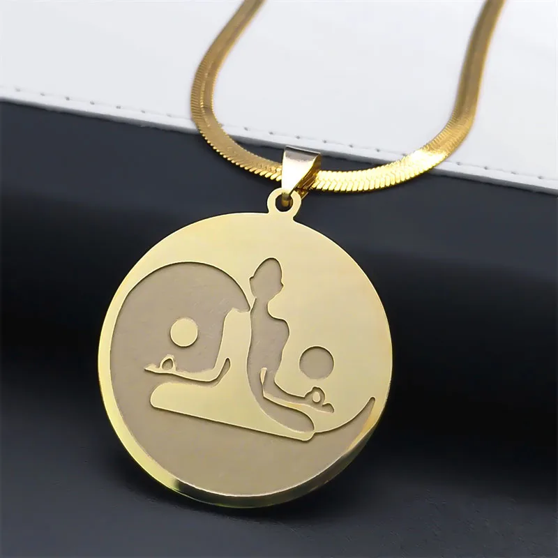 

Buddhism Meditation Buddha Necklace for Women Men Stainless Steel Gold Color Yoga Necklace Buddhist Jewelry collares N3677S07