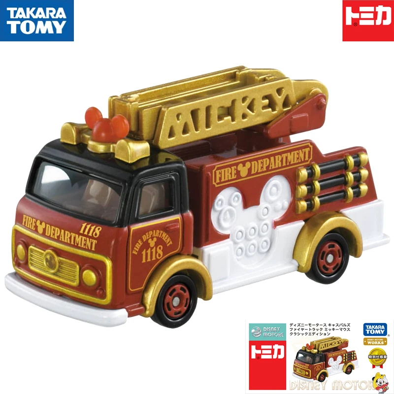 

Spot Takara Tomy Tomica 180791 Mickey Ladder Fire Truck Alloy Movable Ornament Car Model Collection Toy Gift
