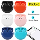Беспроводные наушники PRO 6 TWS, Bluetooth-наушники, портативная Спортивная гарнитура Hi-Fi с микрофоном для iPhone, Xiaomi, Huawei, всех смартфонов