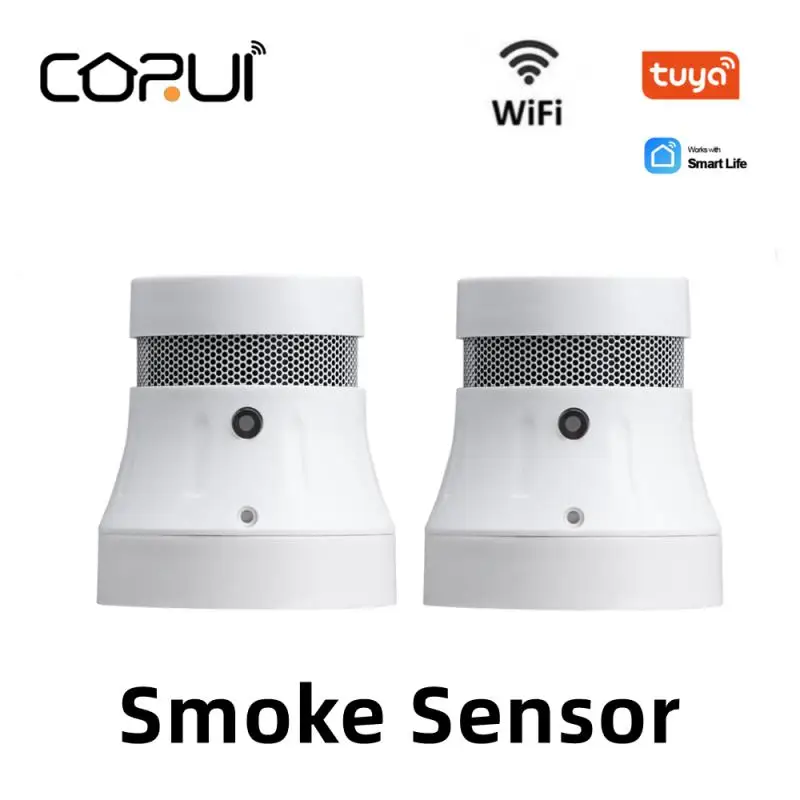 

CORUI Tuya WIFI Smart Smoke Detector Smoke Alarm Sensor System Smart Life/tuya App Smoke Alarm Fire Security Protection