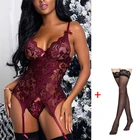 Кружевной женский открытый бюстгальтер, комплекты боди + чулки, прозрачное бесшовное нижнее белье, одежда для сна, нижнее белье, сексуальные бюстгальтеры, нижнее белье для чувственных женщин