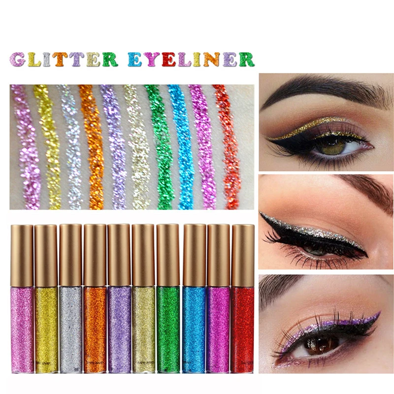 

Matte Liquid Eyeliner Diamond Sparkle Glitter Colorful Eyeliners Pen Eyes Makeup Long Lasting Waterproof Beauty Cosmetics Set