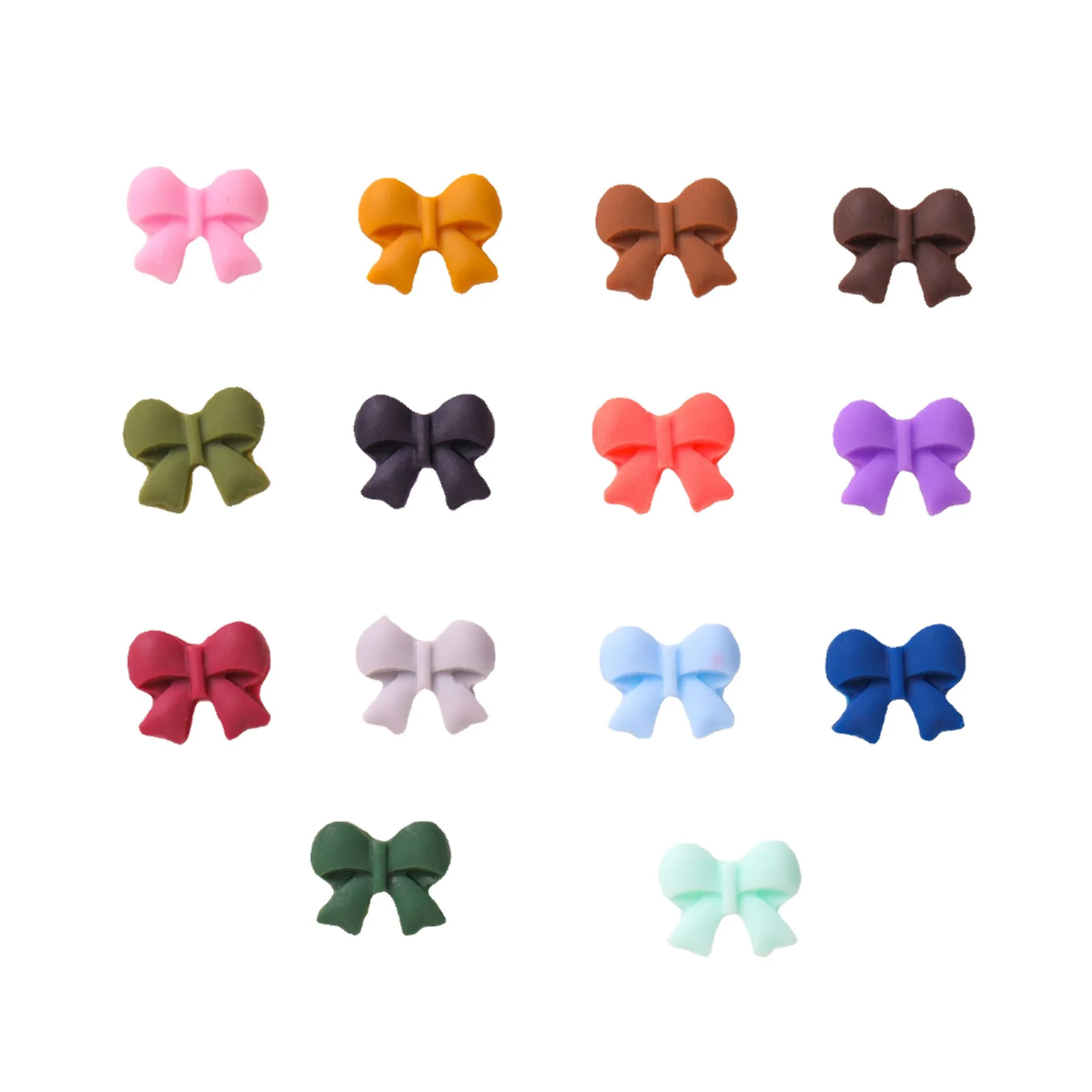 50PCS Frosted Matte 3D Acrylic Bow Nail Art Decoration Charms Cute Sweet Girl's Bowknot Nail Parts Accessories Manicure Supplies images - 6