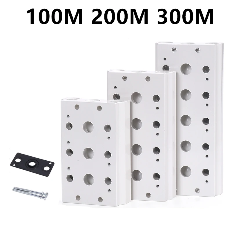 

100M 200M 300M 400M Valve Plate Base 4V110 4V210 4V310 Pneumatic Solenoid Valves Air Exhaust Manifold Manifold With Accessories