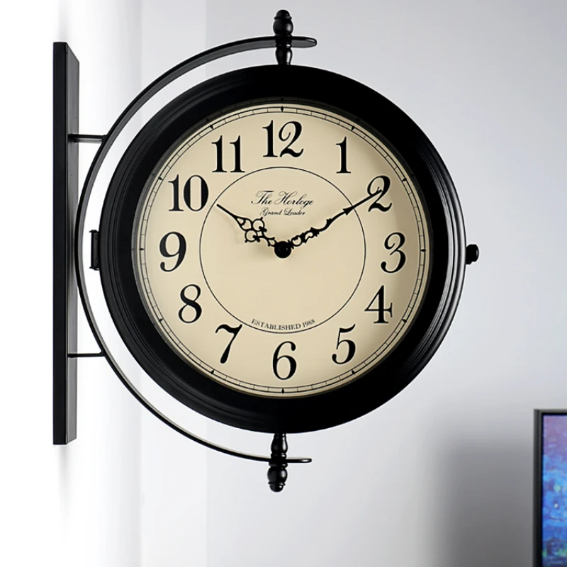 

Luxury Kitchen Wall Clock Bedroom Quartz Office Silent Metal Wall Clock Vintage Round Wanduhr Living Room Furniture YY50WC