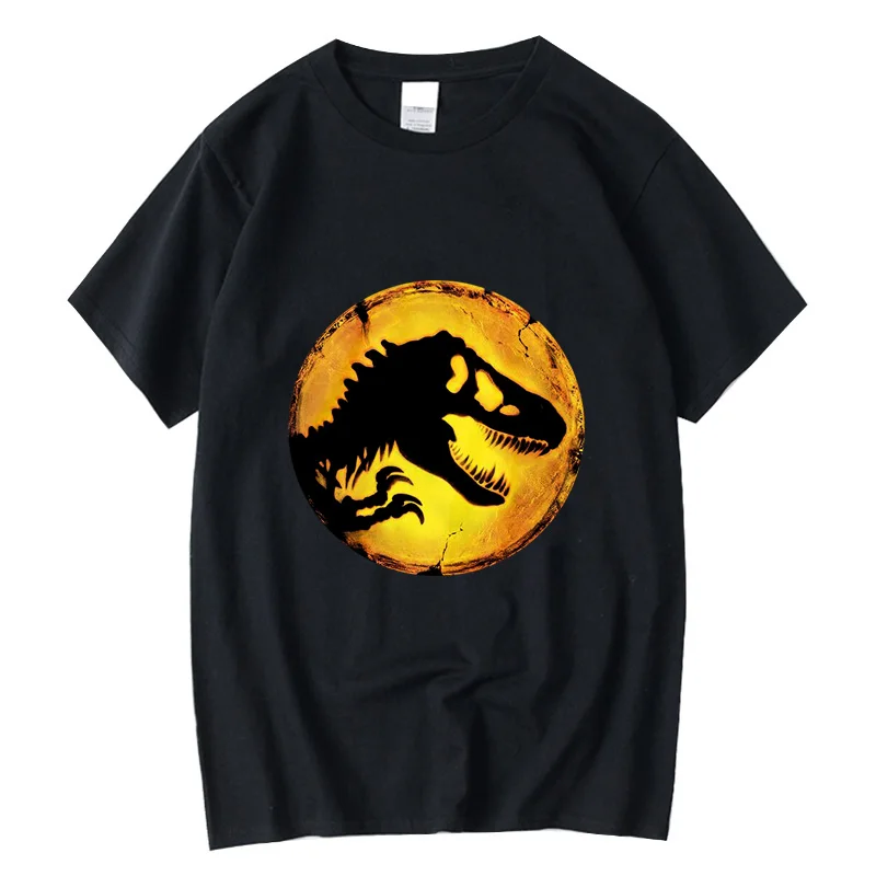 

XIN YI Men's T-shirt High Quality 100% cotton Funny dinosaur design printing summer casual cool loose o-neck men t-shirt male