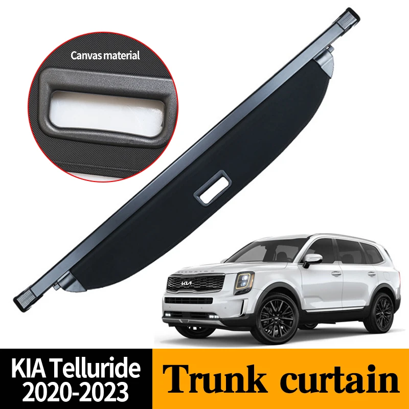 

Car Trunk Cover Curtain For KIA Telluride 2020 2021 2022 2023 Canvas Rear Bracket Anti-Privacy Interior Accessories