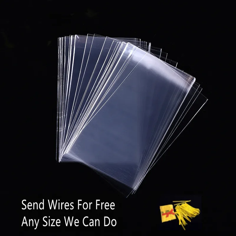 Прозрачный пакет для конфет OPP целлофановый открытый плоский выпечки конфеты