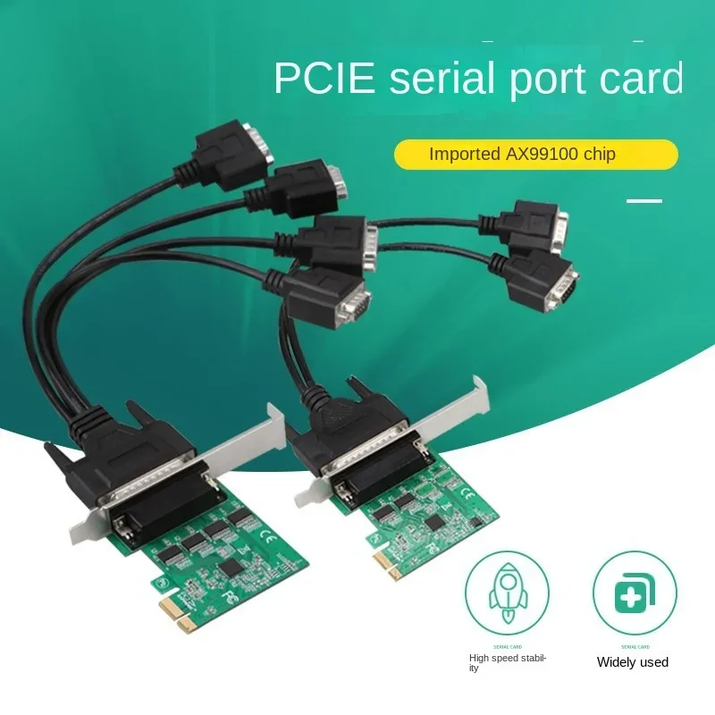 

Serial DB9 RS232 PCI e Adapter 4 ports Serial DB9 RS232 to PCI e Adapter RS-232 PCIe PCI-e Converter Card AX99100 with cable