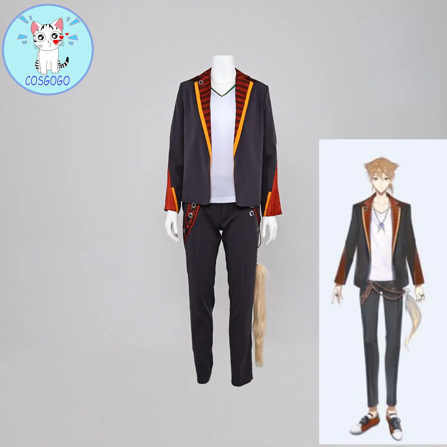 

[На заказ] костюм для косплея Vtuber Nijisanji YouTuber Gaku костюм с хвостом ролевые игры для вечеринки для женщин и мужчин наряды