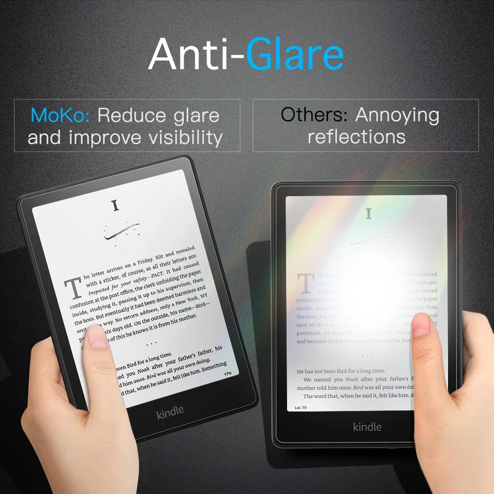 Фото Комплект из 2 защитных пленок для 7-дюймового совершенно нового Amazon Kindle Paperwhite (12 поколений, 2024 г.) и Kindle Colorsoft Signature Edition PET №4