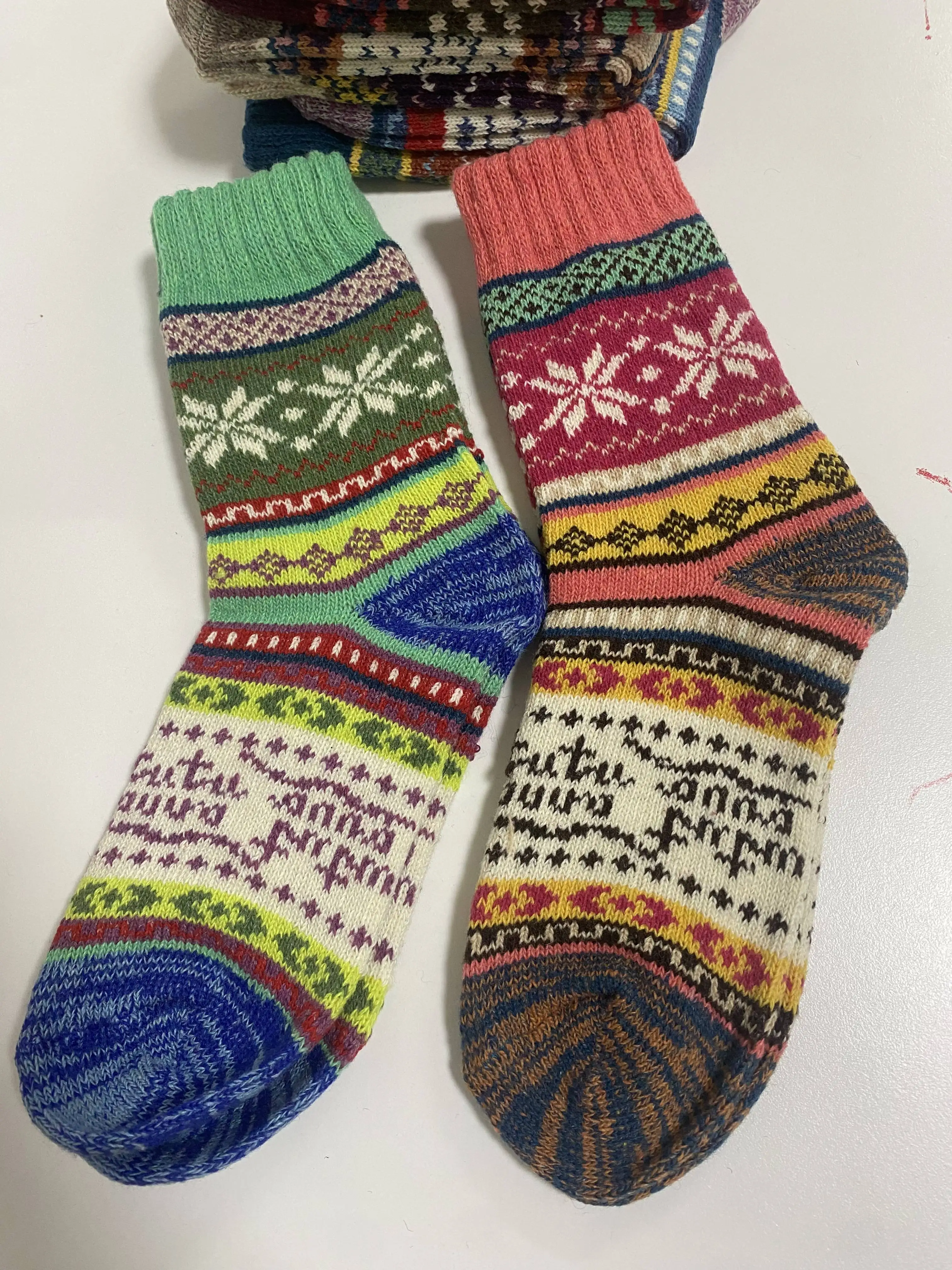 5 пар женские зимние носки из овечьей шерсти