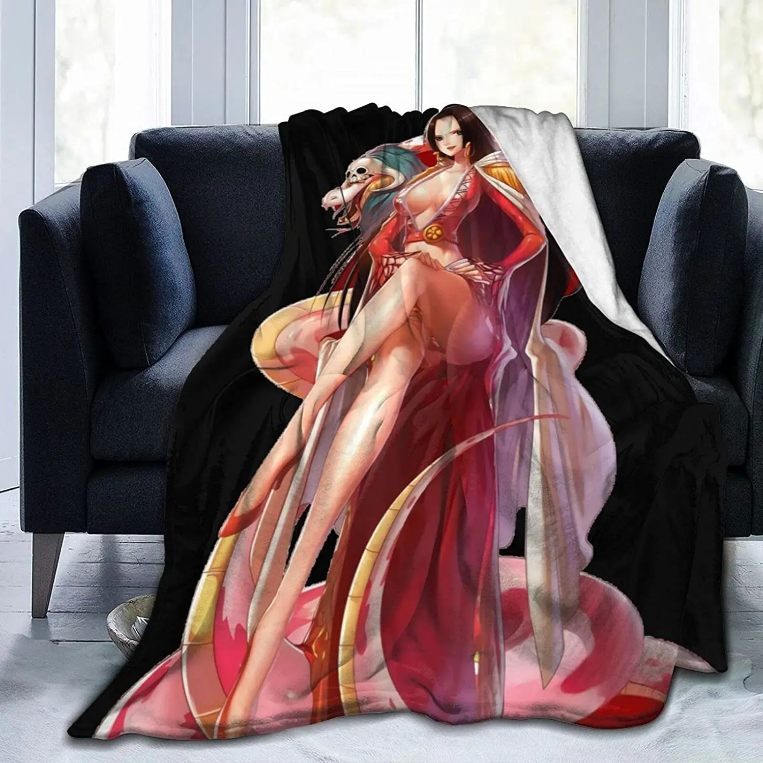 

Boa Hancock Fluffy Soft and Comfortable Blanket, Anime Warm Embrace of Sympathy