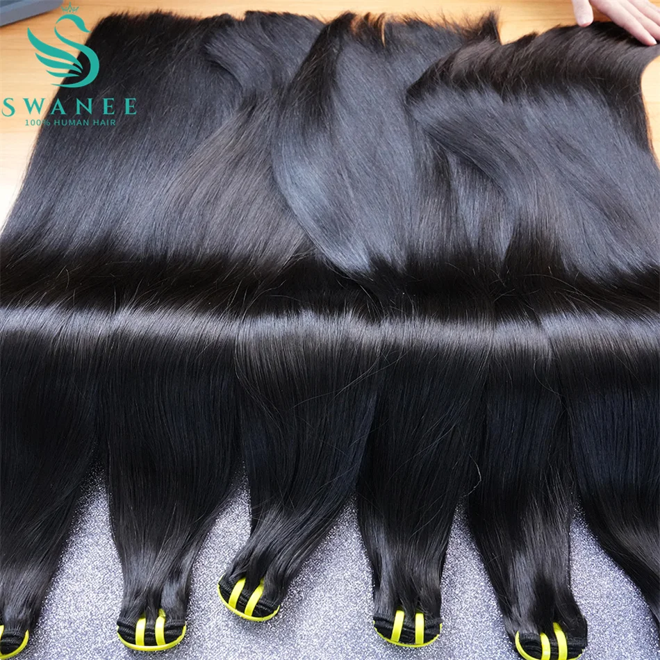 Фото Натуральные волосы Double Drawn Bone Straight, 100% человеческие, необработанные, с полной толщиной кончиков, натуральные, неокрашенные, премиум-класса, для наращивания. №3