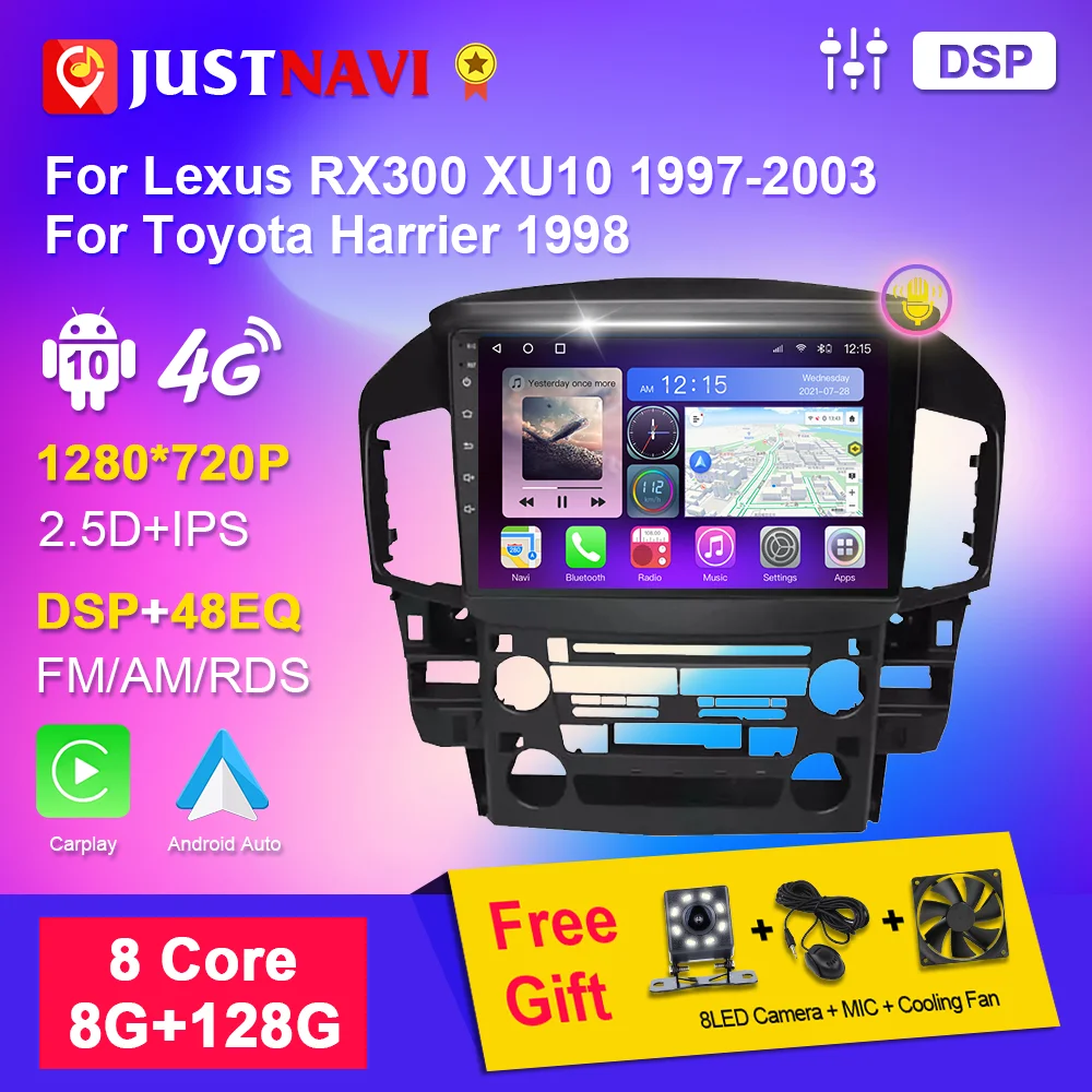 

JUSTNAVI Car Radio Android For Lexus RX300/Toyota Harrier 1998 1997-2003 2din Autoradio Multimedia Player Stereo Navigation GPS