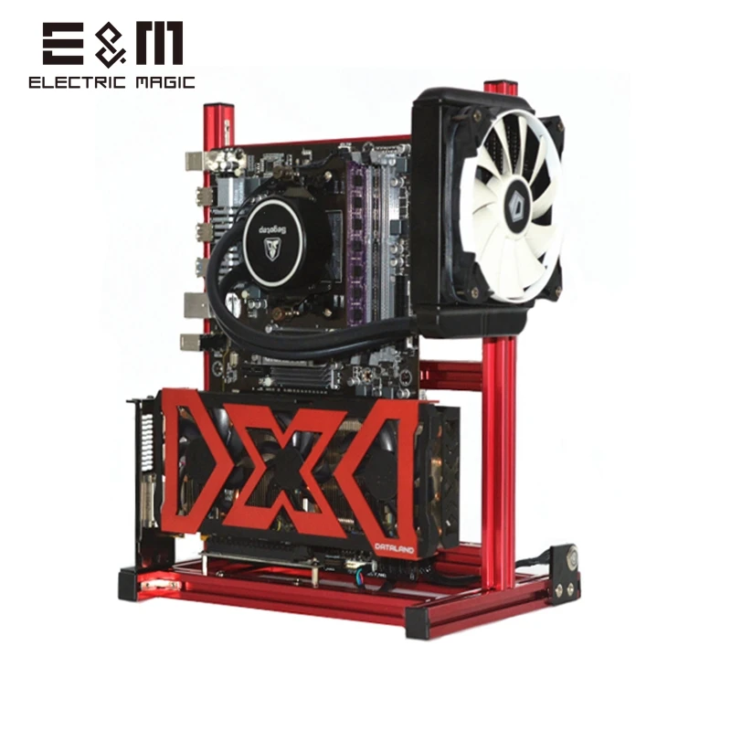 

Mini ATX MATX ITX DIY Case Portable Vertical PC Test Bench Open Frame Graphics Card Chassic for 120/240/360w Water Cooling Fan