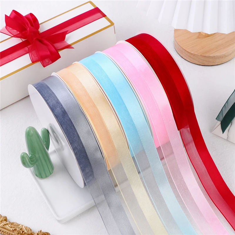 5 ярдов 25 мм полуатласное искусственное украшение для банта свадебное
